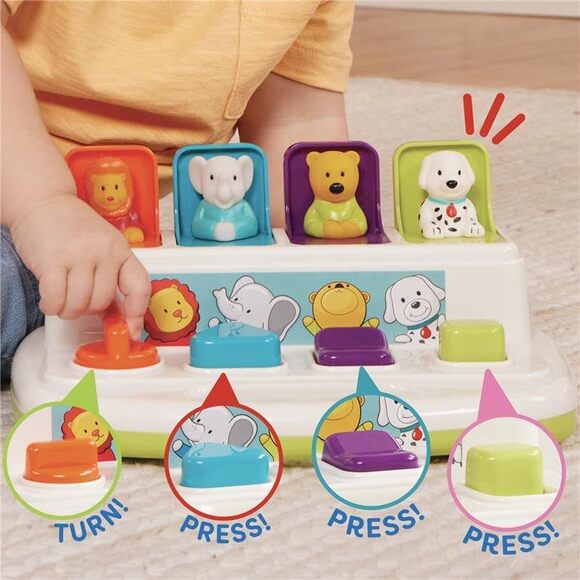 Cause and Effect Toy Pop Up Pals Toddler Learning Toy Color Sorting 18 Months Up - Picture 4 of 10
